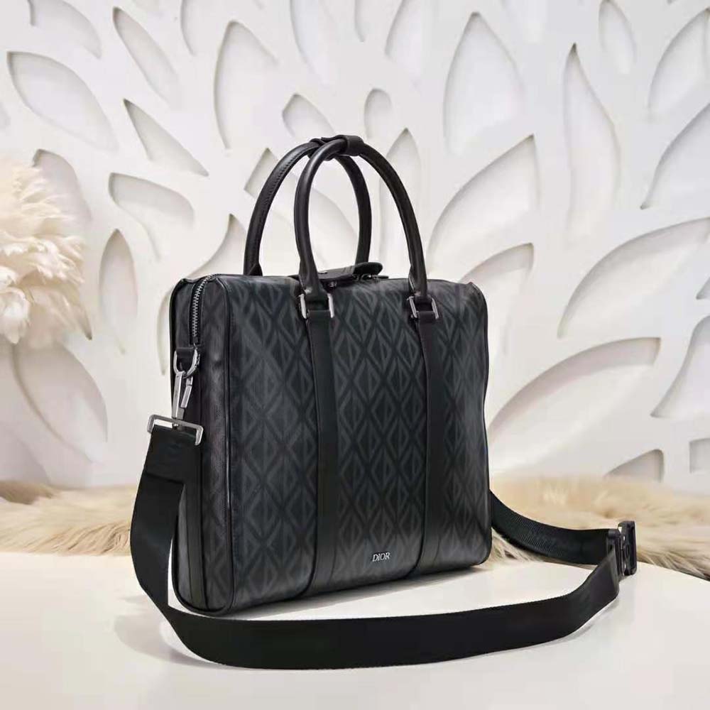 Dior Men Lingot Briefcase Black CD Diamond Canvas and Smooth Calfskin - image 4