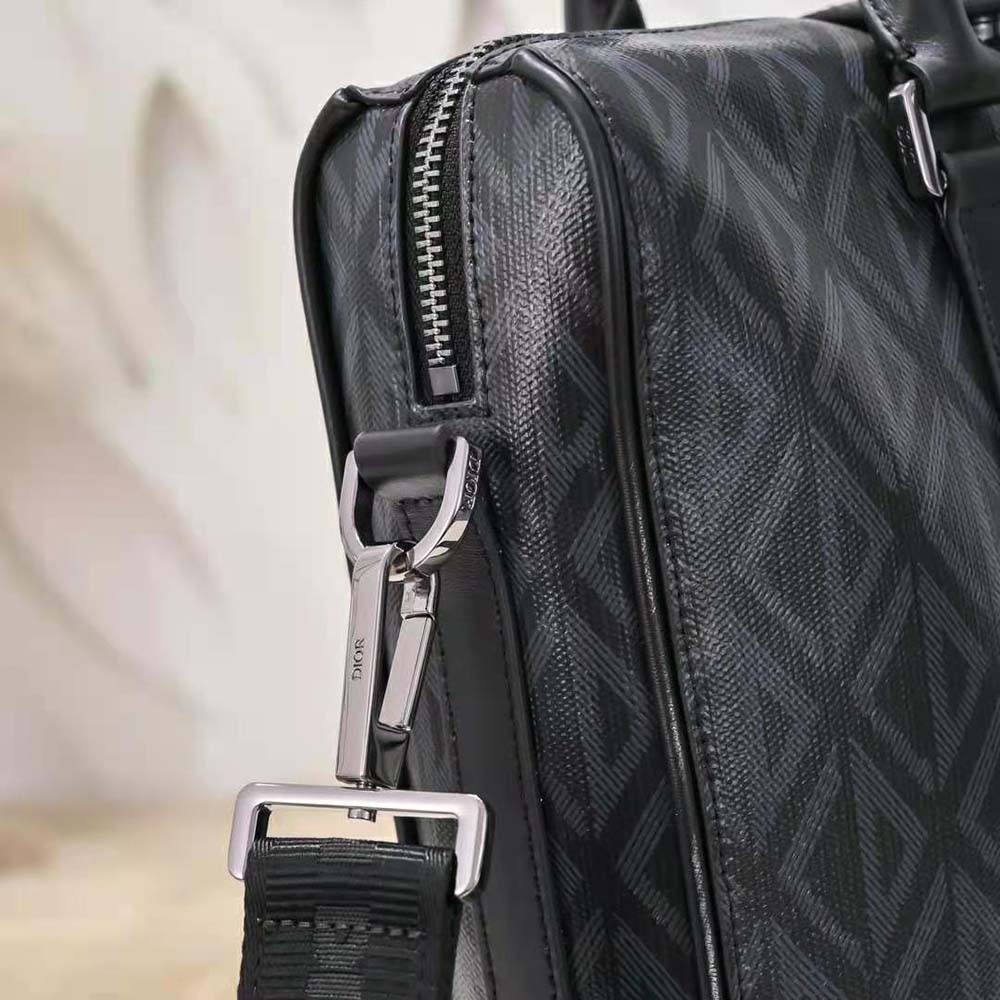 Dior Men Lingot Briefcase Black CD Diamond Canvas and Smooth Calfskin - image 9