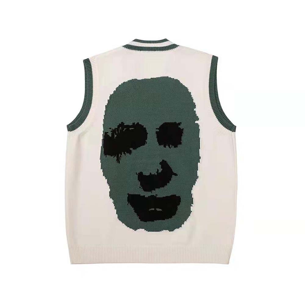 Side angle showing oversized fit of Dior Men Sleeveless Cashmere Sweater