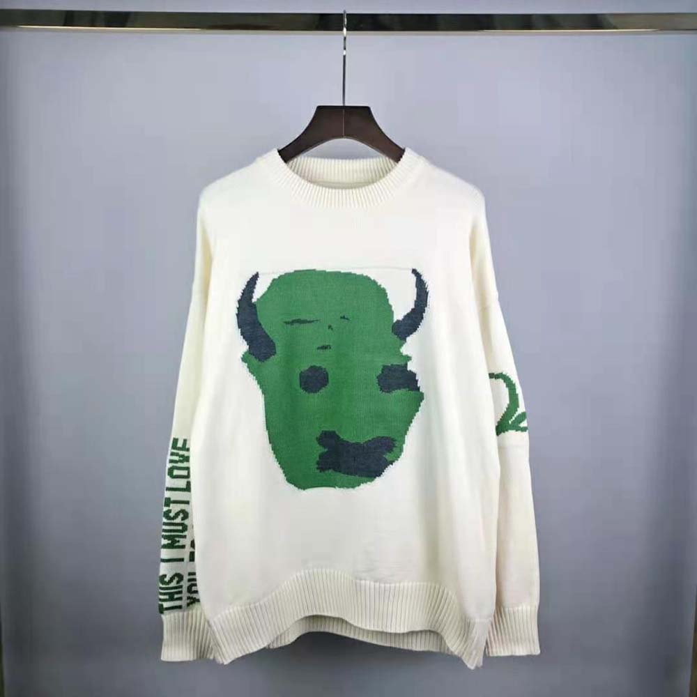 Close-up detail of Cactus Jack logo on Dior Men Oversized Cactus Jack Dior Sweater