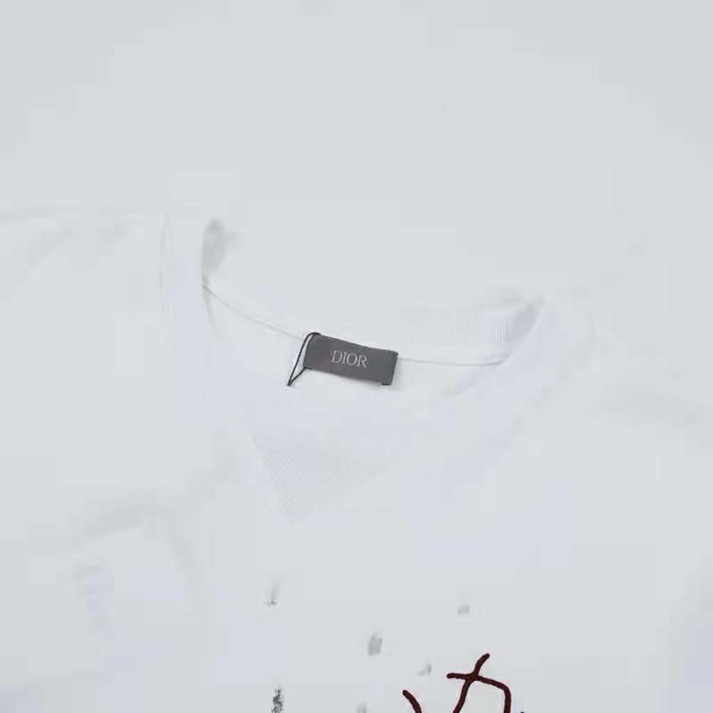 Dior Men Oversized Cactus Jack Dior T-shirt White Cotton Jersey - image 7