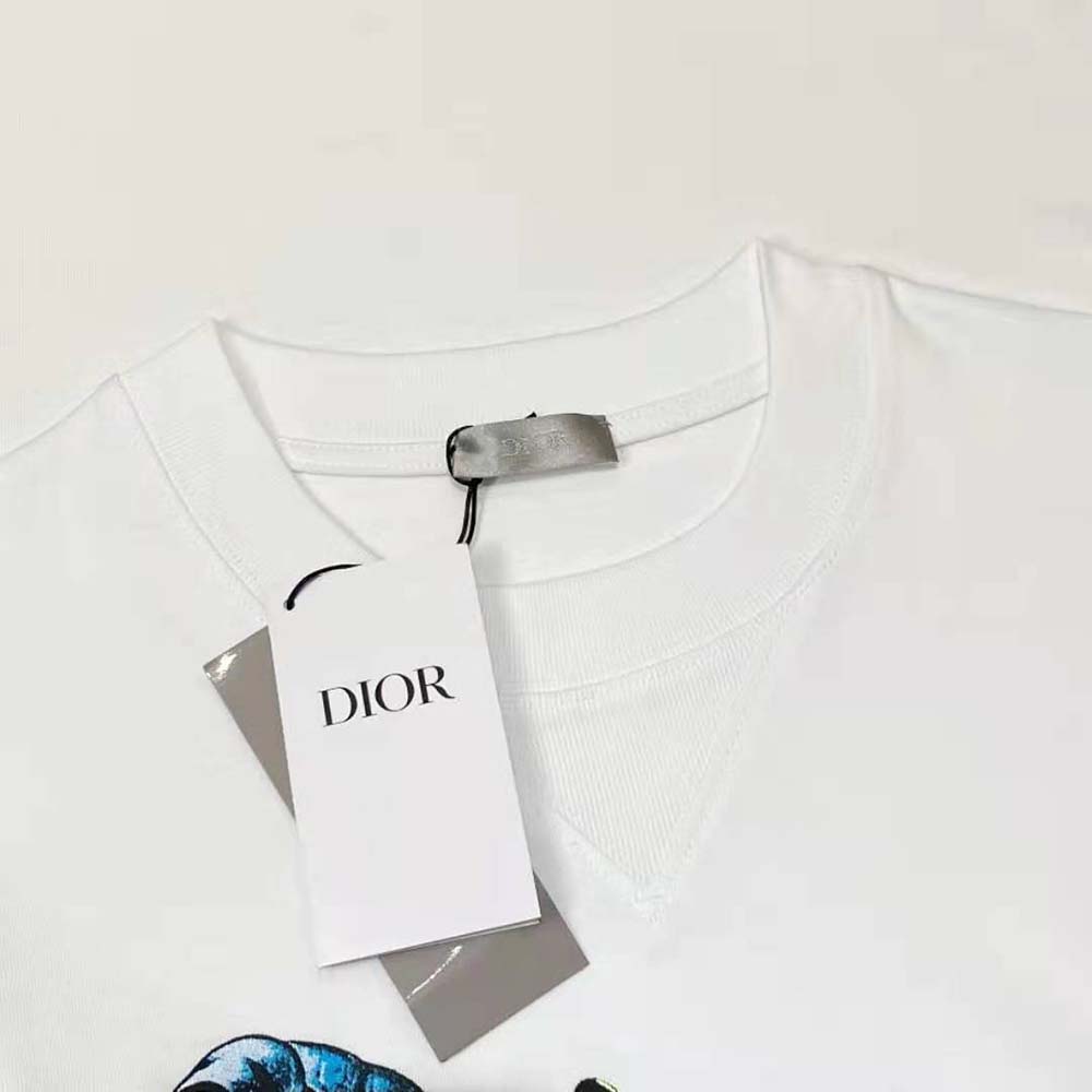 Dior Men Oversized Cactus Jack Dior T-shirt White Cotton Jersey - image 6