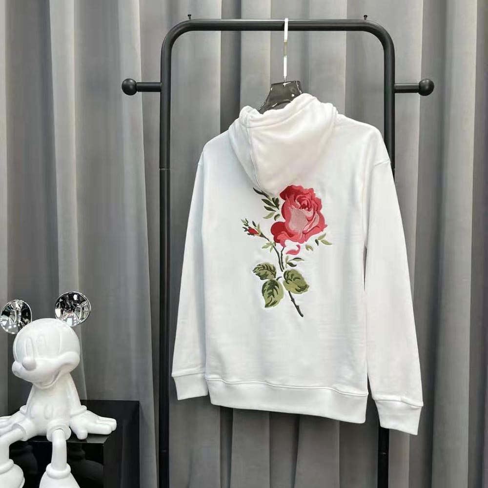 Dior Men Oversized Dior Jardin Hooded Sweatshirt White Cotton Fleece - image 4