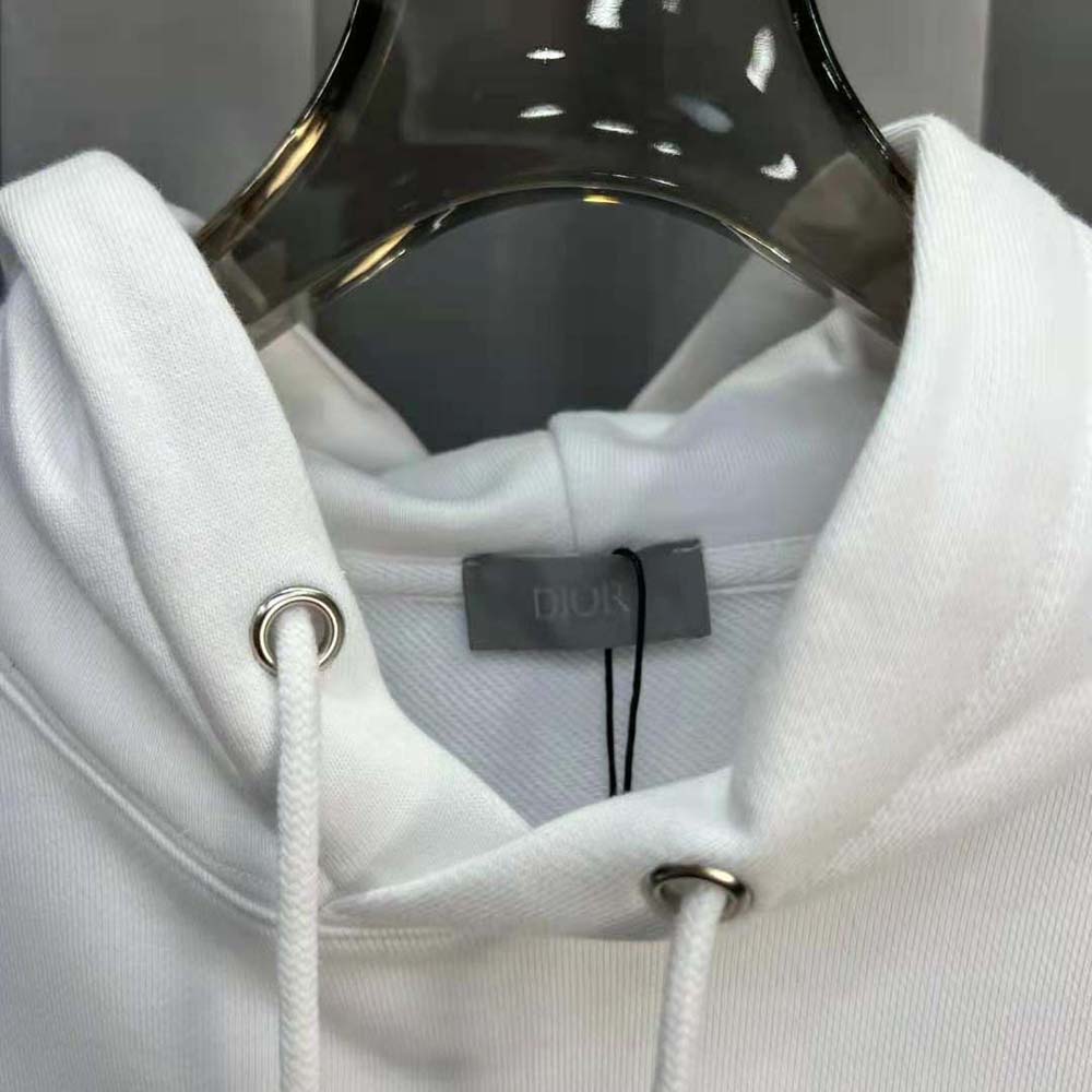 Dior Men Oversized Dior Jardin Hooded Sweatshirt White Cotton Fleece - image 7