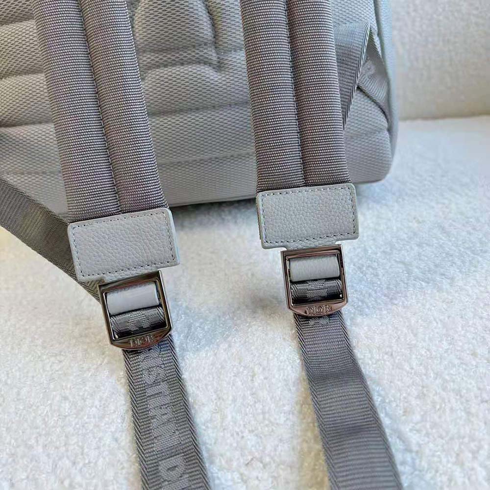 Dior Men Rider Backpack Dior Gray Grained Calfskin with ‘Christian Dior 1947’ Signature - image 10