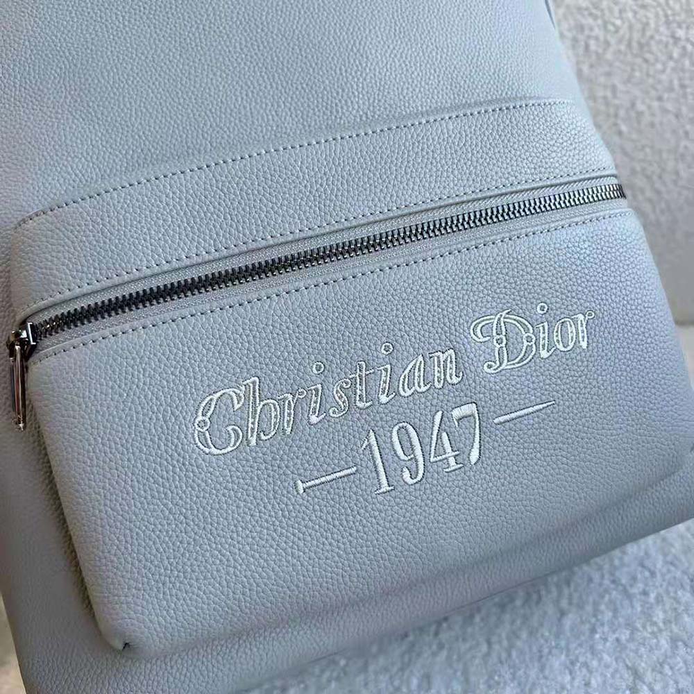 Dior Men Rider Backpack Dior Gray Grained Calfskin with ‘Christian Dior 1947’ Signature - image 7