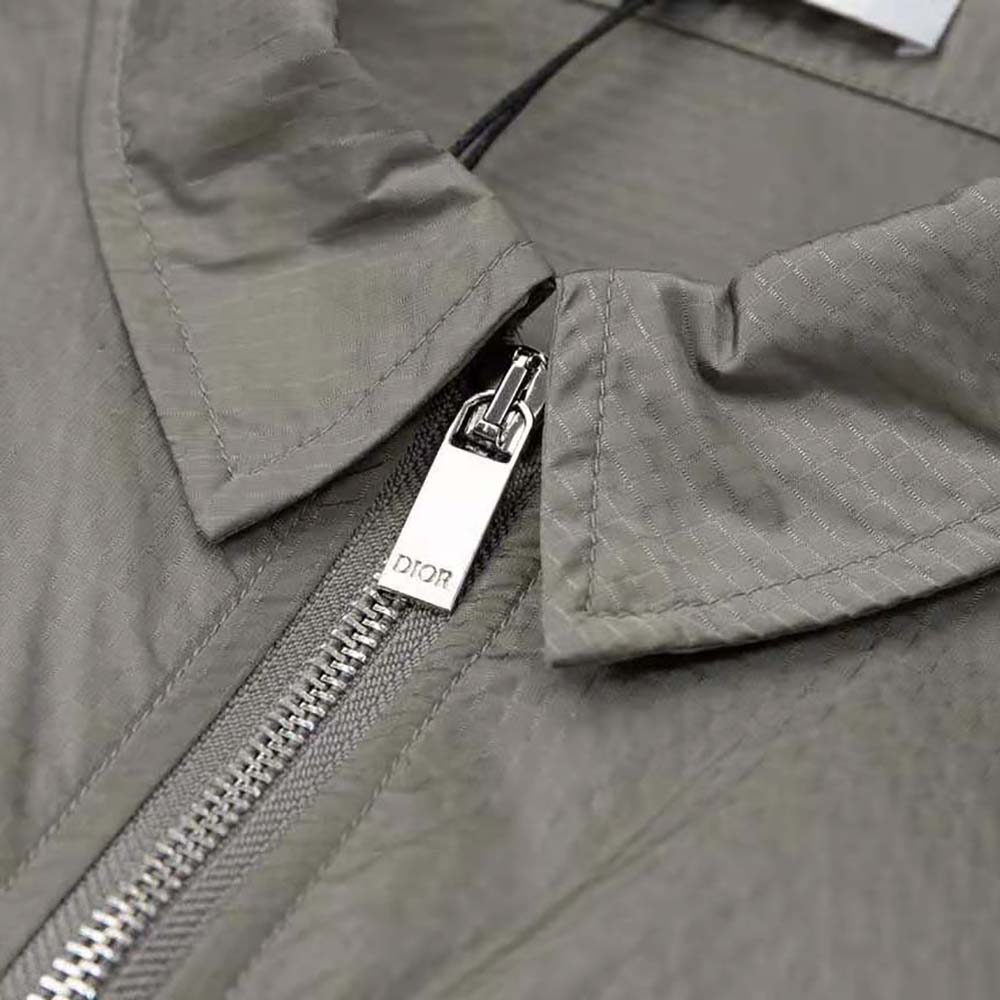 Dior Men Zipped Blouson Gray Technical Cotton Ripstop - image 5