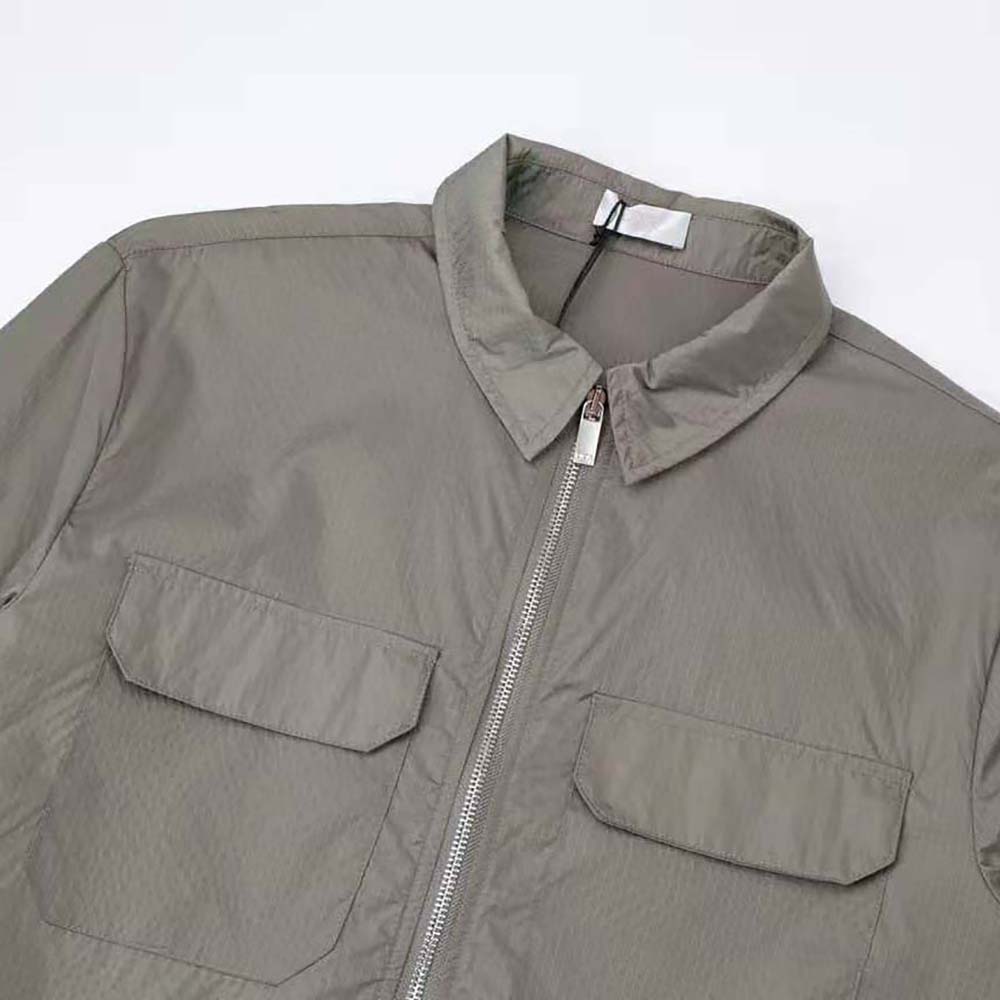 Dior Men Zipped Blouson Gray Technical Cotton Ripstop - image 4