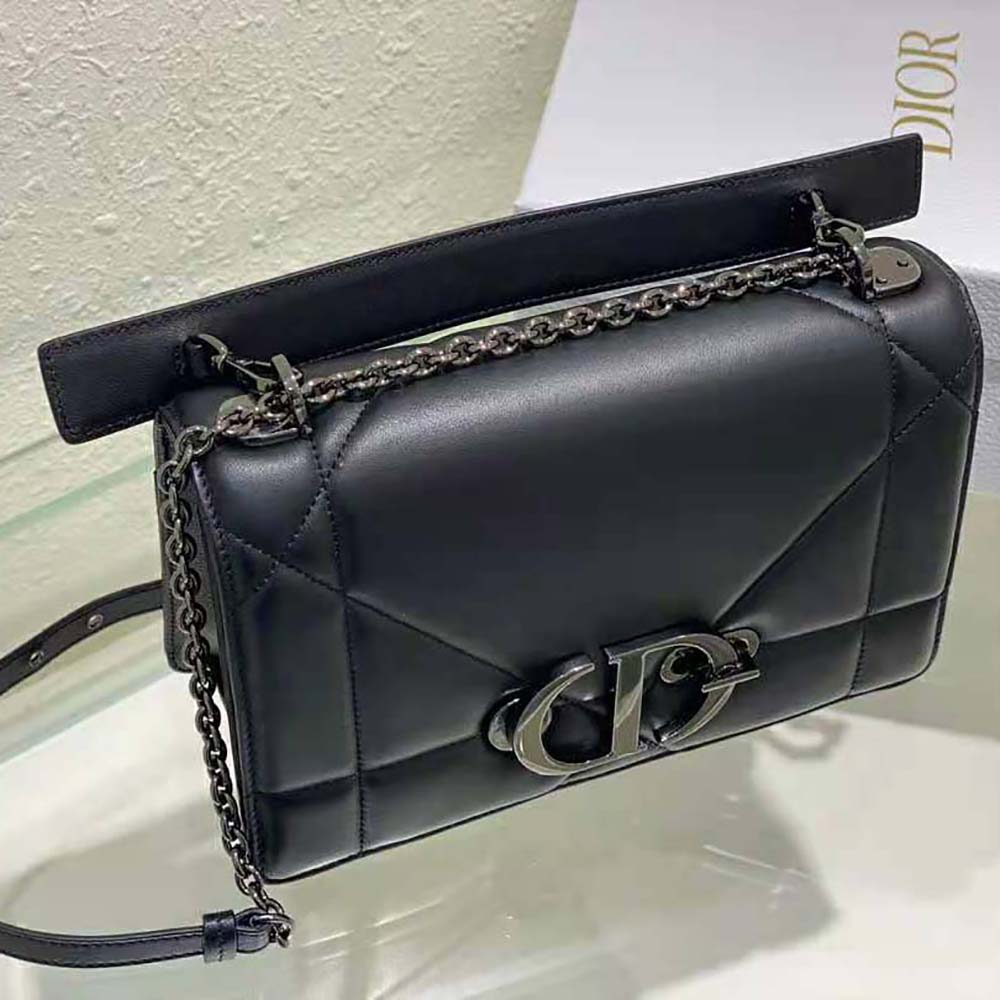 Dior Women 30 Montaigne Chain Bag with Handle Black Maxicannage Lambskin - image 6