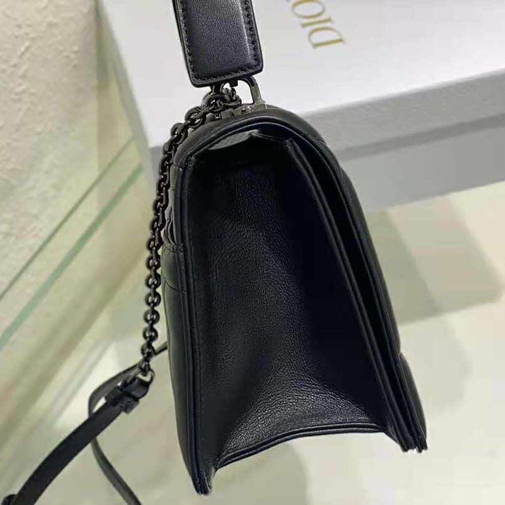 Dior Women 30 Montaigne Chain Bag with Handle Black Maxicannage Lambskin - image 7