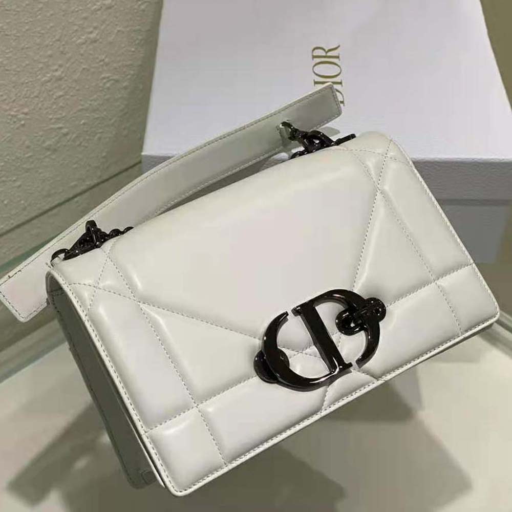 Dior Women 30 Montaigne Chain Bag with Handle Latte Maxicannage Lambskin - image 4