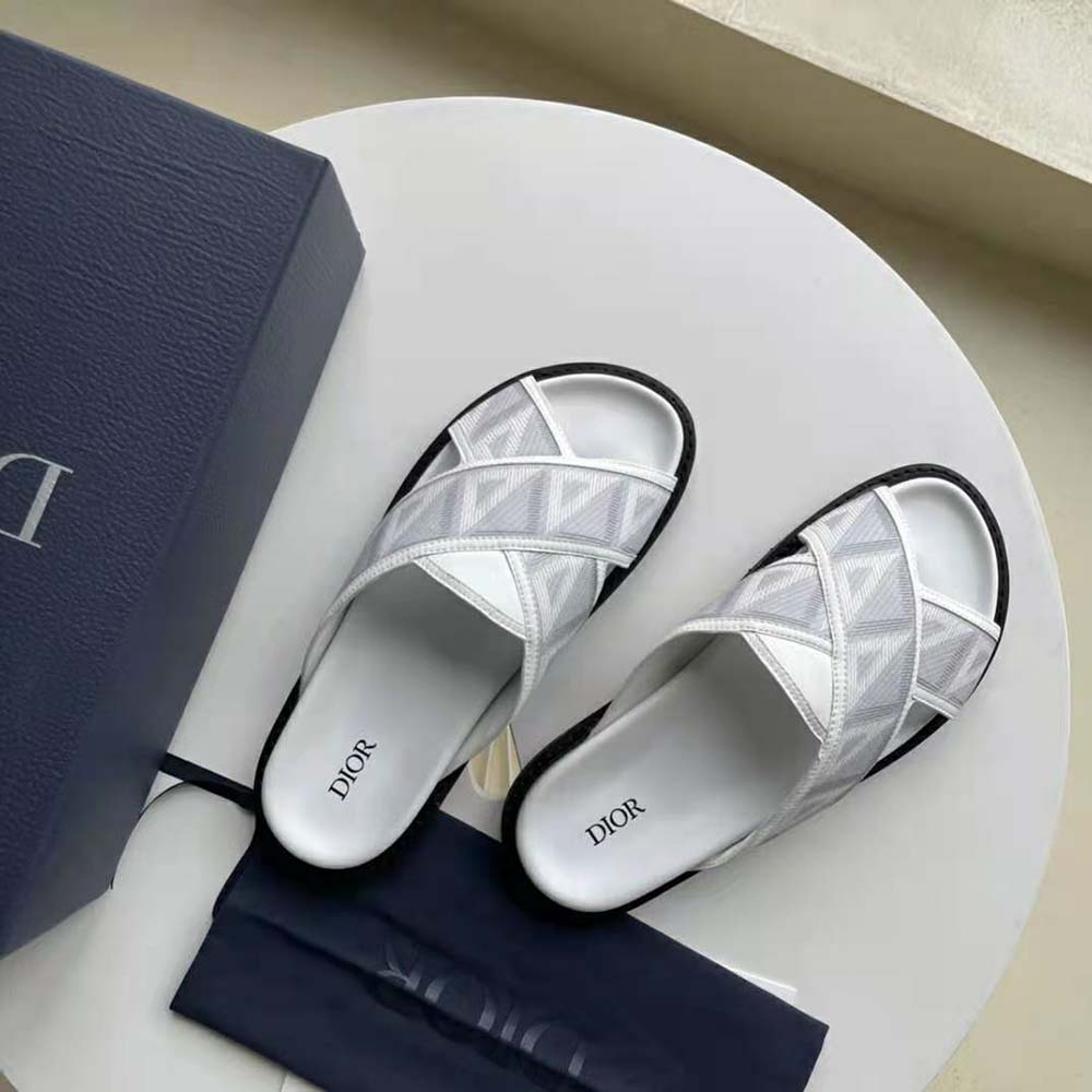 Dior Men Aqua Sandal Dior Gray CD Diamond Canvas - image 5