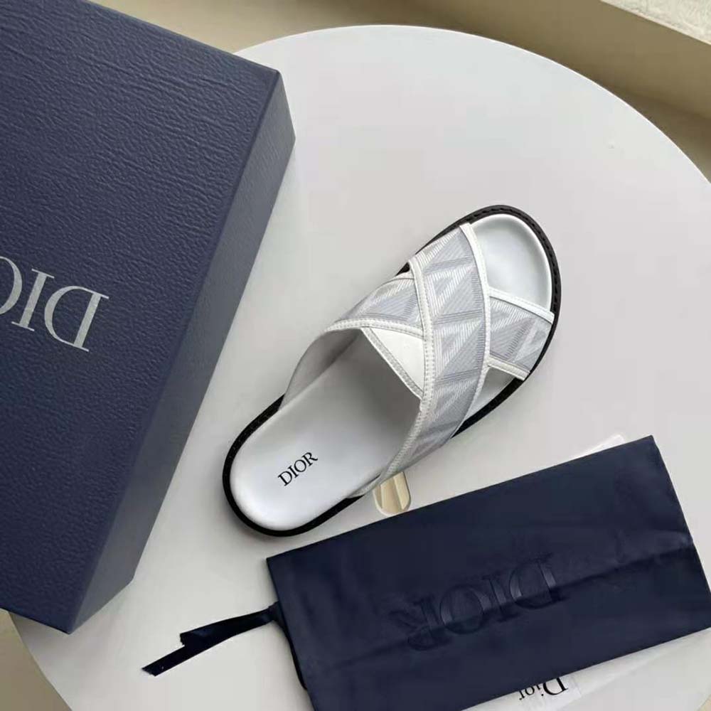 Dior Men Aqua Sandal Dior Gray CD Diamond Canvas - image 7