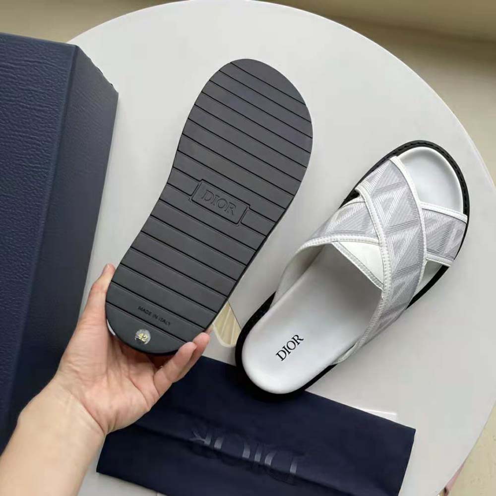 Dior Men Aqua Sandal Dior Gray CD Diamond Canvas - image 9