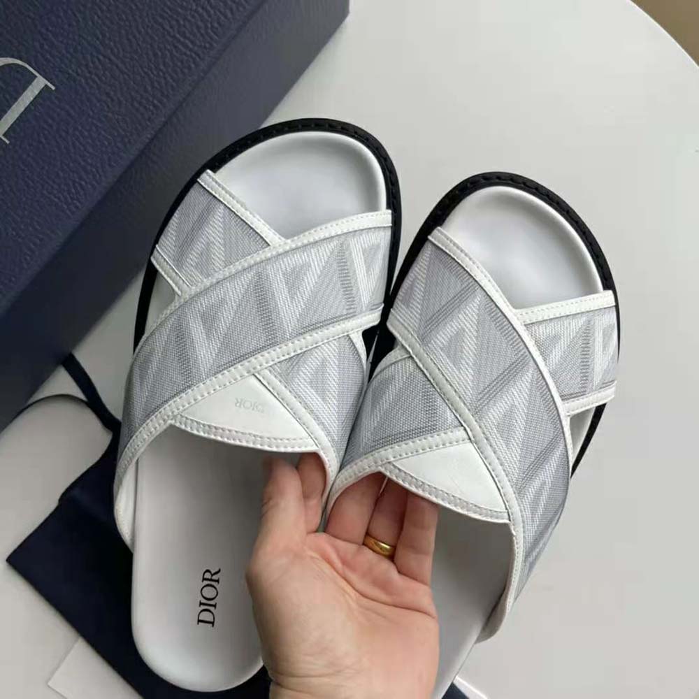 Dior Men Aqua Sandal Dior Gray CD Diamond Canvas - image 6