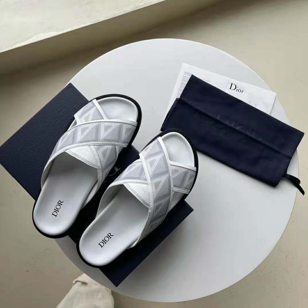 Dior Men Aqua Sandal Dior Gray CD Diamond Canvas - image 4