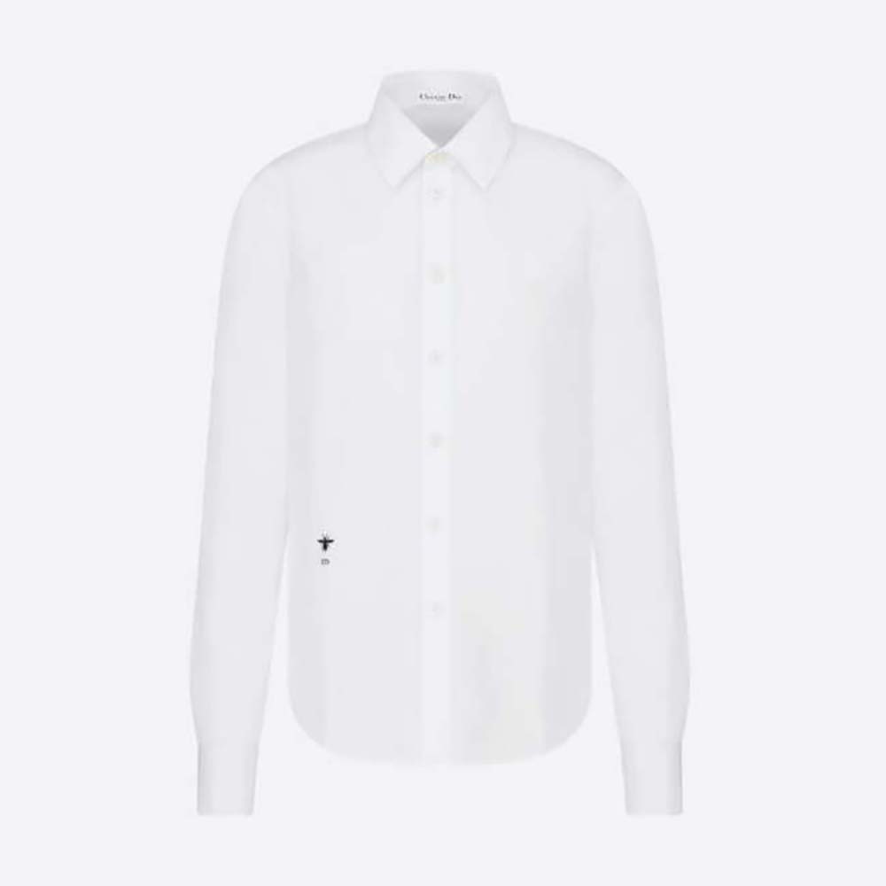 Dior Women Blouse White Cotton Poplin