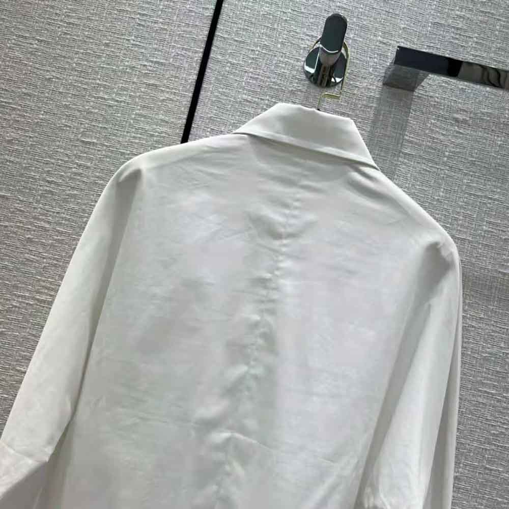 Dior Women Blouse White Cotton Poplin - image 5