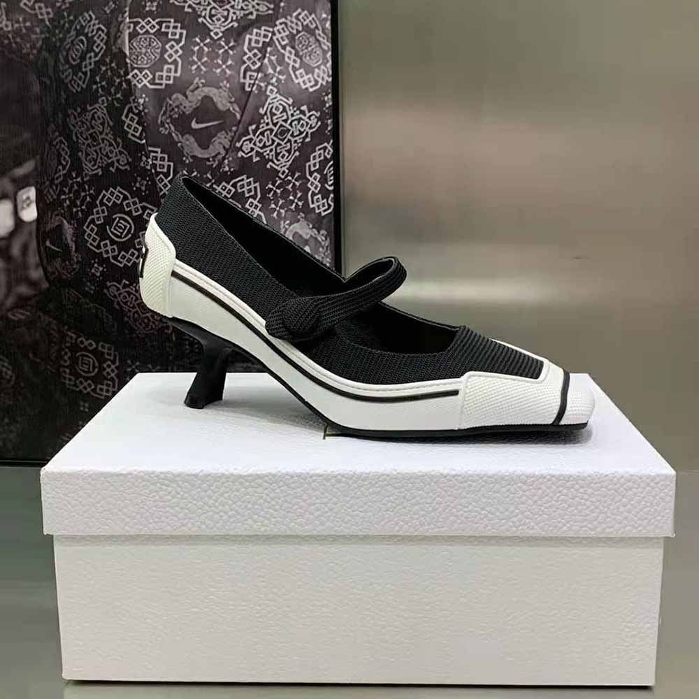 Dior Women D-Motion Pump Black Technical Fabric and White Rubber - image 5
