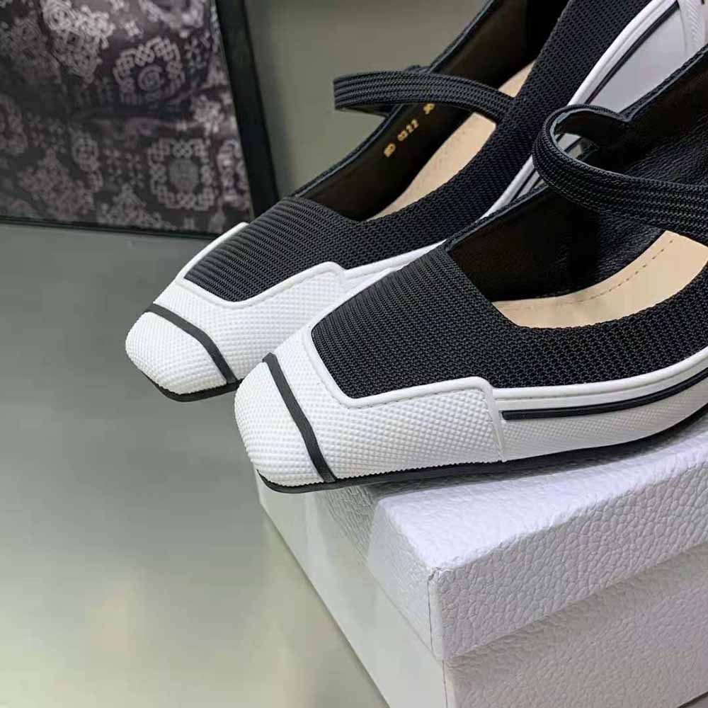 Dior Women D-Motion Pump Black Technical Fabric and White Rubber - image 8