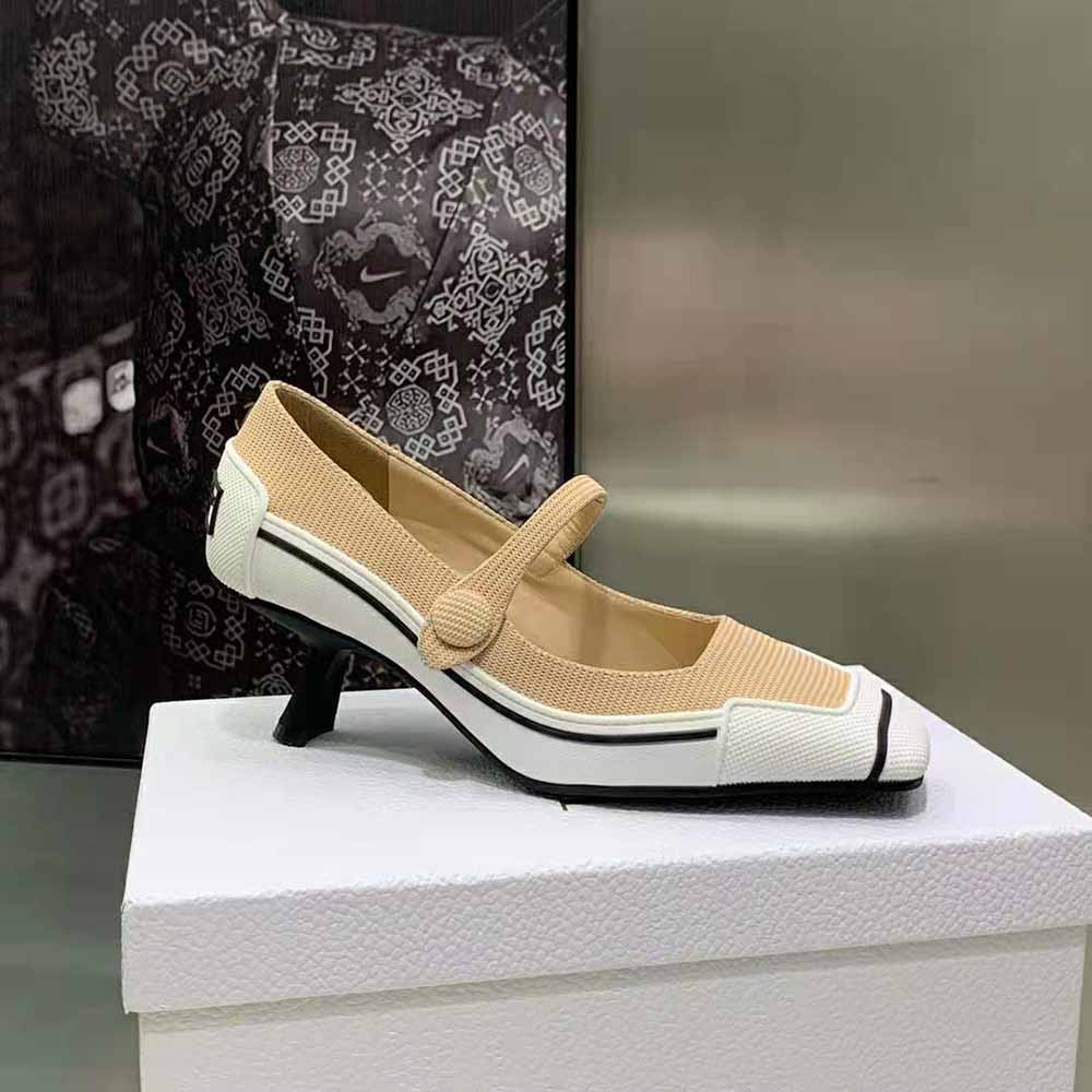 Dior Women D-Motion Pump Nude Technical Fabric and White Rubber - image 6