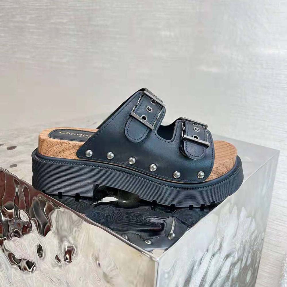 Dior Women Diorquake Strap Sandal Black Calfskin - image 5