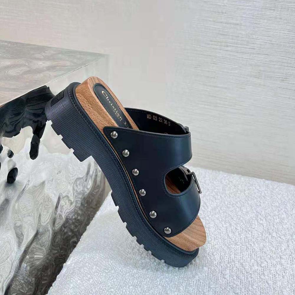 Dior Women Diorquake Strap Sandal Black Calfskin - image 6