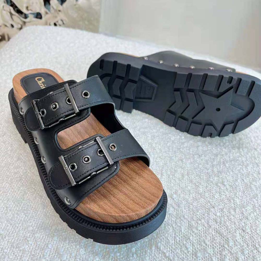 Dior Women Diorquake Strap Sandal Black Calfskin - image 7