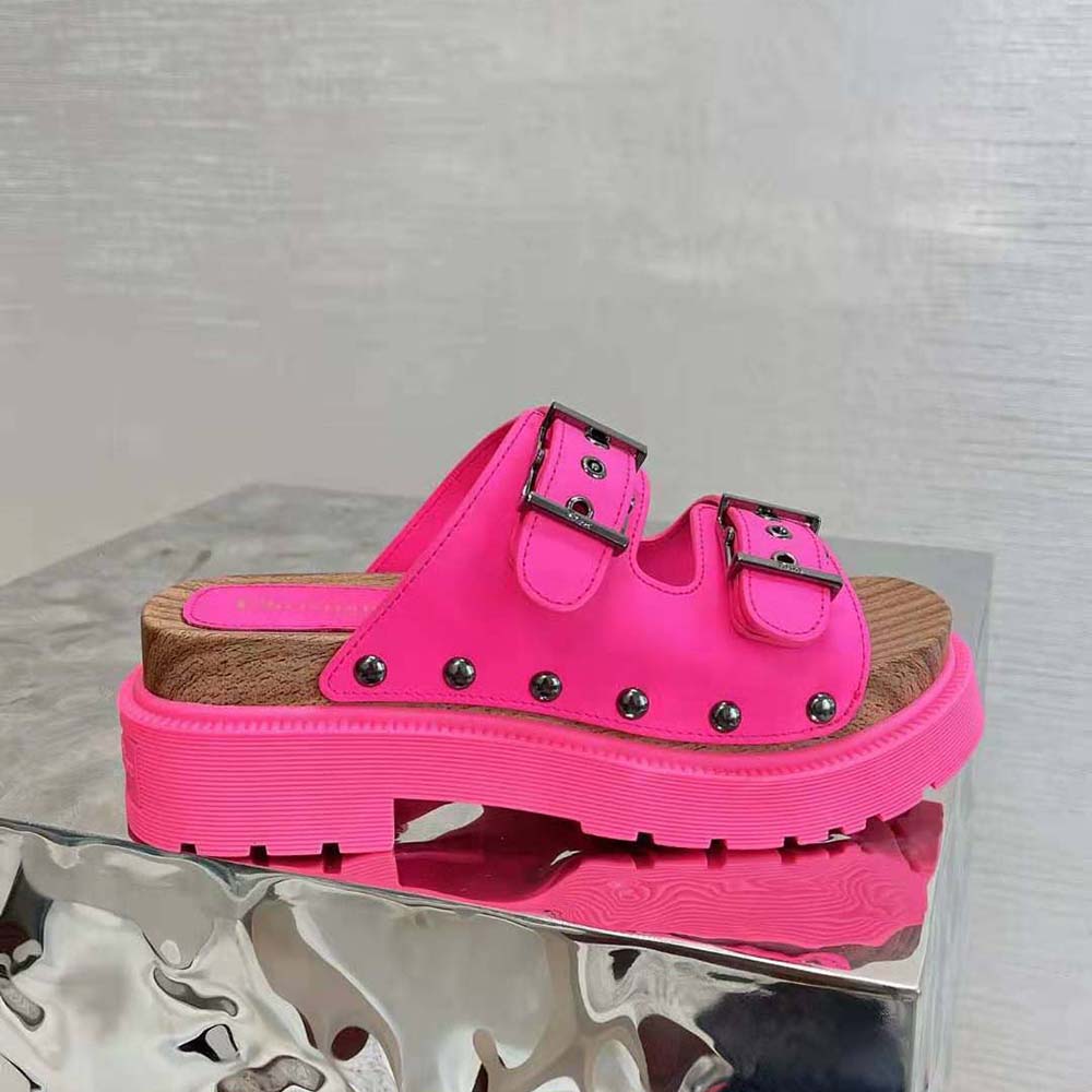 Dior Women Diorquake Strap Sandal Bright Pink Calfskin - image 7
