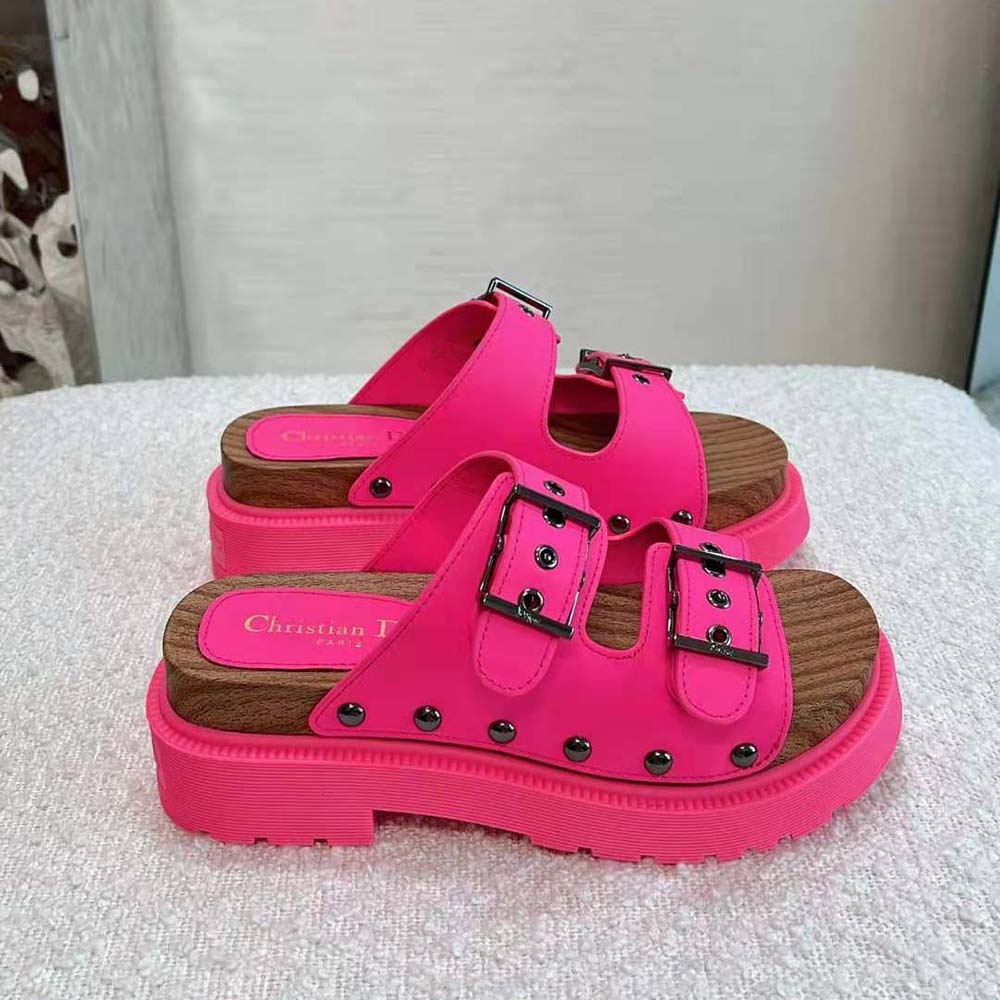 Dior Women Diorquake Strap Sandal Bright Pink Calfskin - image 4