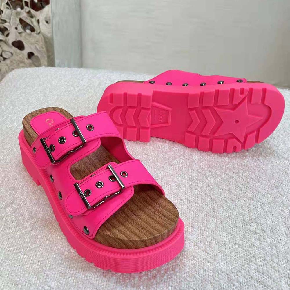 Dior Women Diorquake Strap Sandal Bright Pink Calfskin - image 9