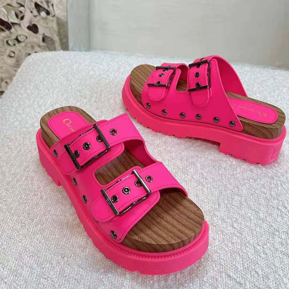 Dior Women Diorquake Strap Sandal Bright Pink Calfskin - image 5
