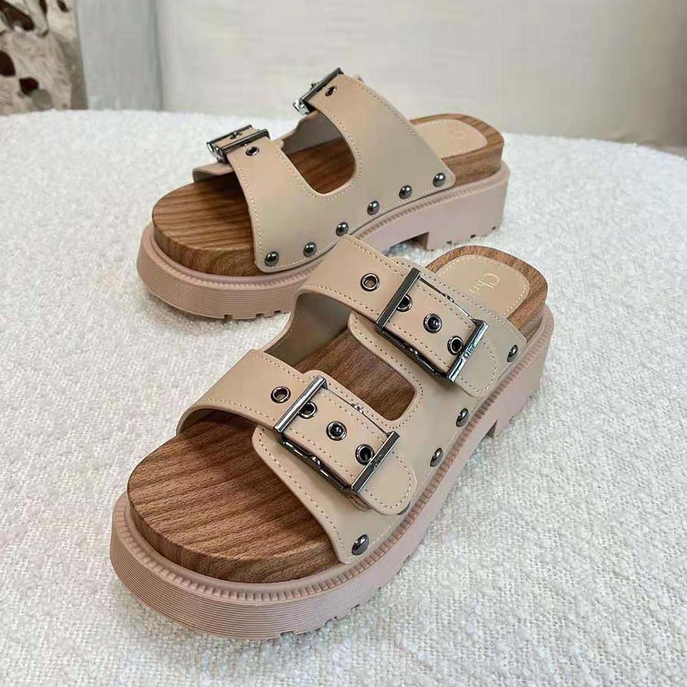 Top-down angle showing adjustable strap detail on Diorquake Strap Sandal