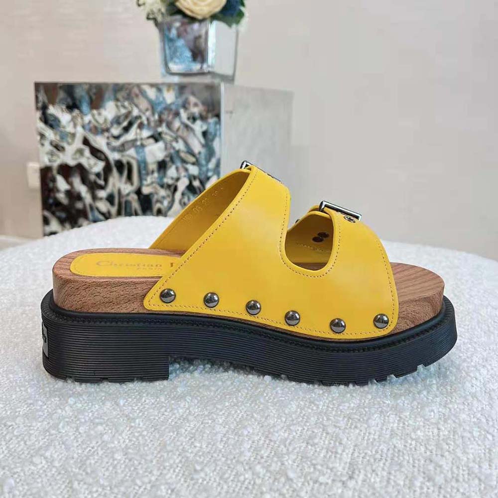 Dior Women Diorquake Strap Sandal Yellow Calfskin - image 6
