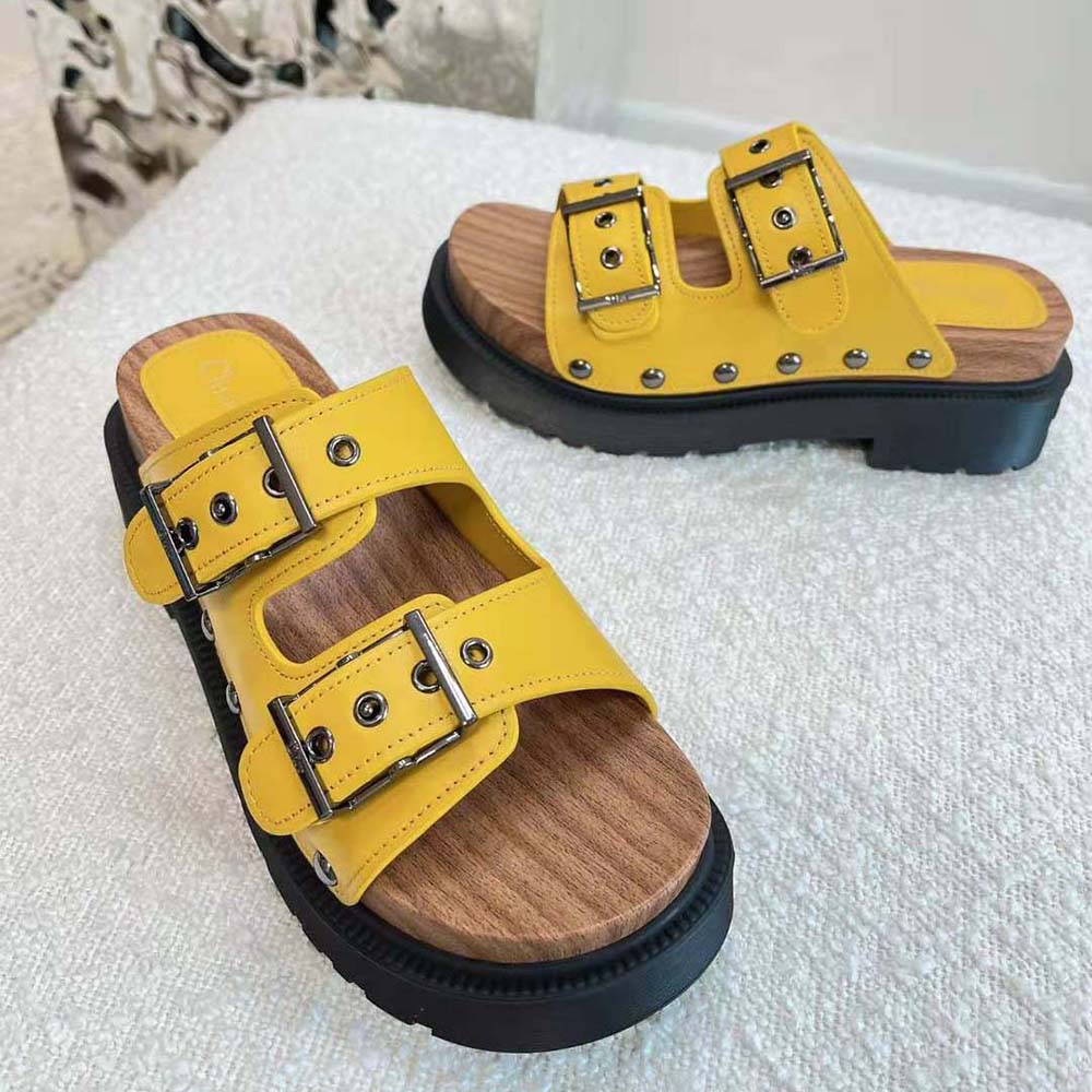 Dior Women Diorquake Strap Sandal Yellow Calfskin - image 7