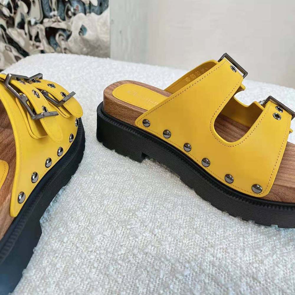 Dior Women Diorquake Strap Sandal Yellow Calfskin - image 8