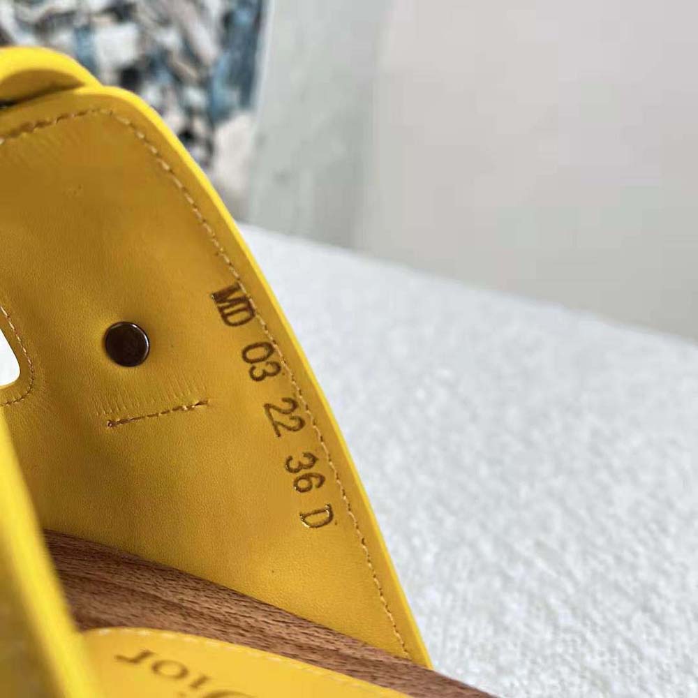 Dior Women Diorquake Strap Sandal Yellow Calfskin - image 9