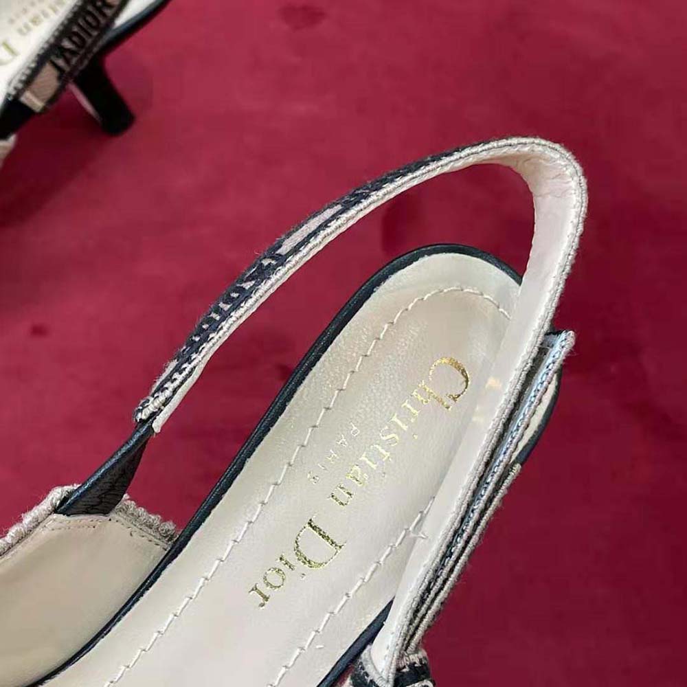 Dior Women J’Adior Slingback Pump Beige Embroidered Jute Canvas - image 6
