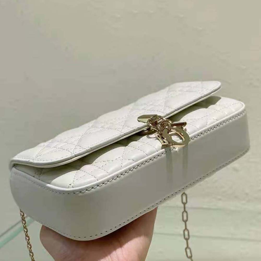 Dior Women Lady Dior Phone Pouch Latte Cannage Lambskin - image 7