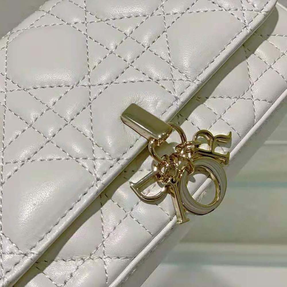 Dior Women Lady Dior Phone Pouch Latte Cannage Lambskin - image 9
