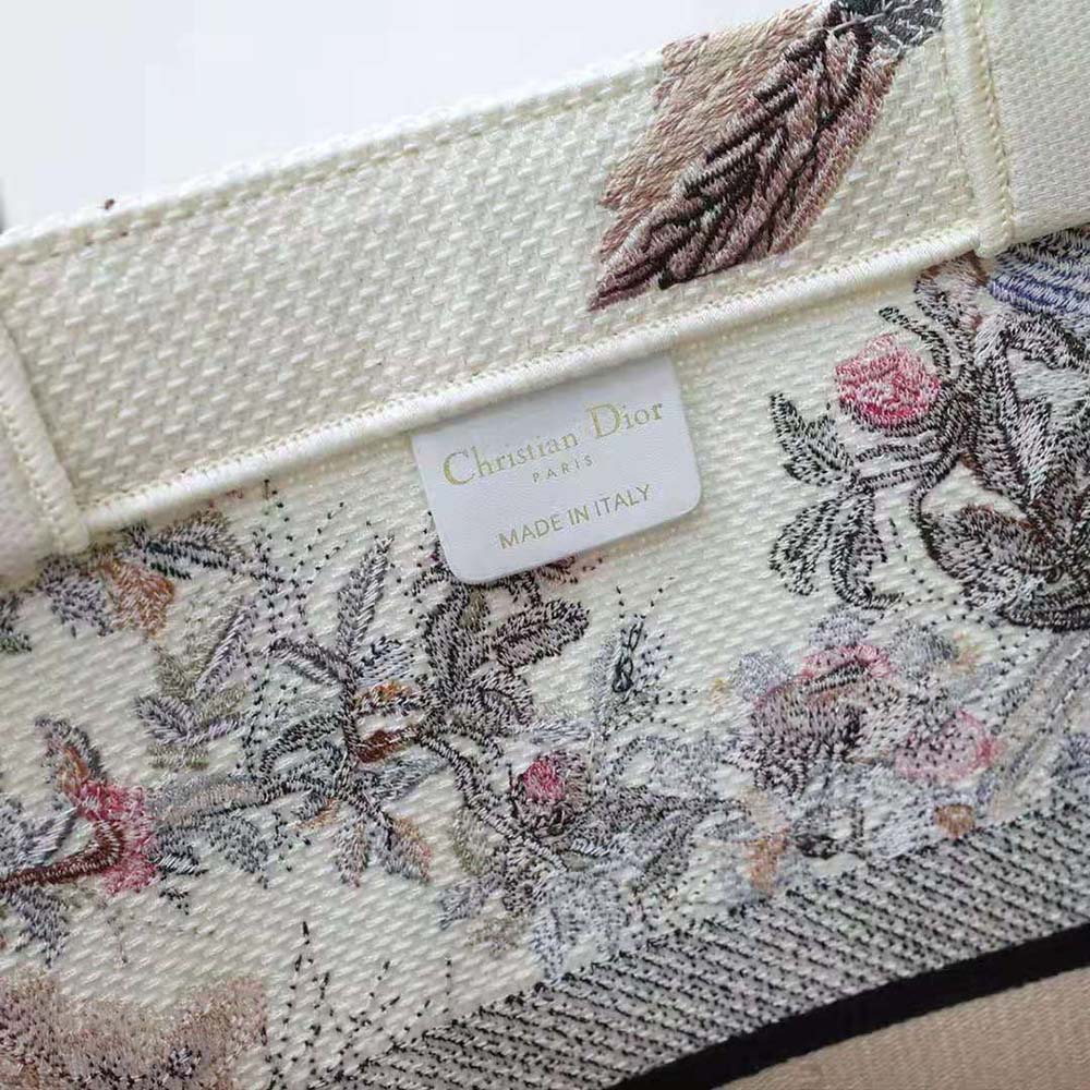Dior Women Large Dior Book Tote Ecru Multicolor Dior Jardin D’Hiver Embroidery - image 9
