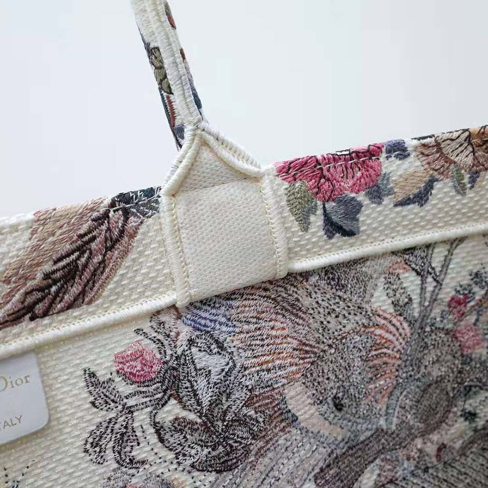 Dior Women Large Dior Book Tote Ecru Multicolor Dior Jardin D’Hiver Embroidery - image 8