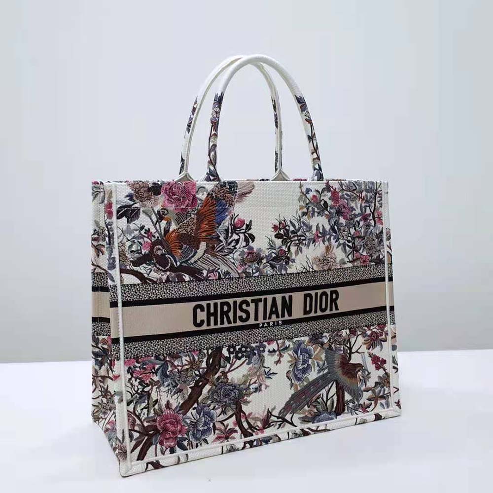 Dior Women Large Dior Book Tote Ecru Multicolor Dior Jardin D’Hiver Embroidery - image 4