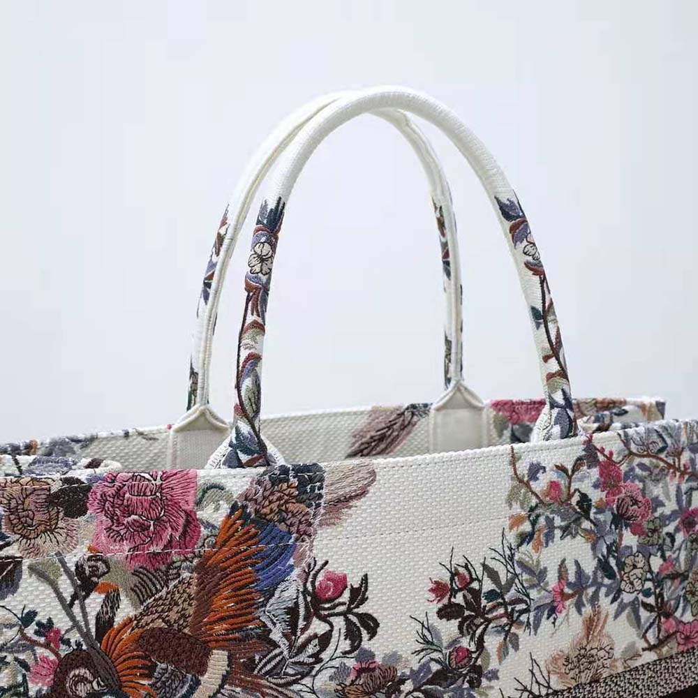 Dior Women Large Dior Book Tote Ecru Multicolor Dior Jardin D’Hiver Embroidery - image 7