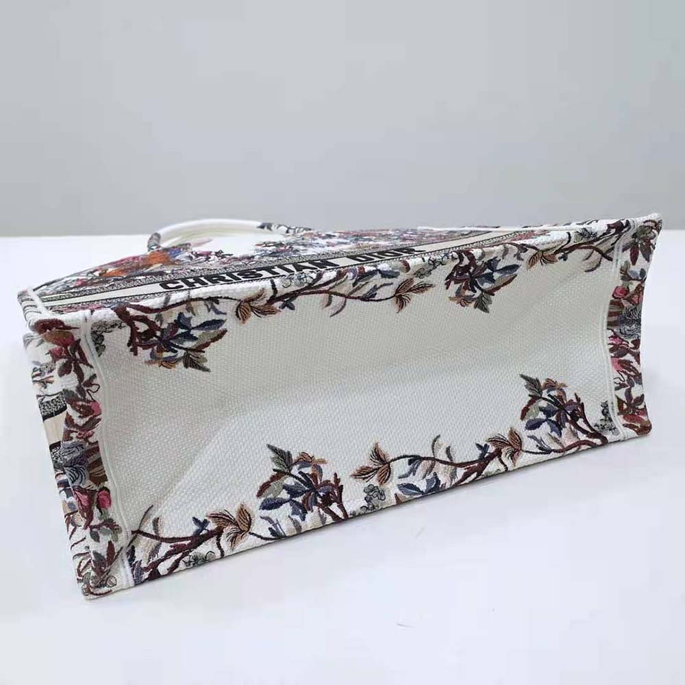 Dior Women Large Dior Book Tote Ecru Multicolor Dior Jardin D’Hiver Embroidery - image 5