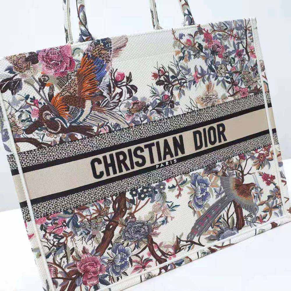 Dior Women Large Dior Book Tote Ecru Multicolor Dior Jardin D’Hiver Embroidery - image 6
