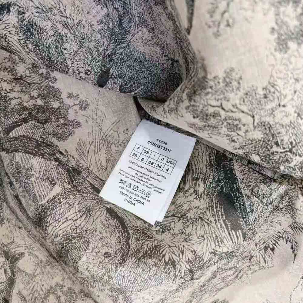 Dior Women Long Blouse Hazelnut Cotton Voile with Toile De Jouy Motif - image 7