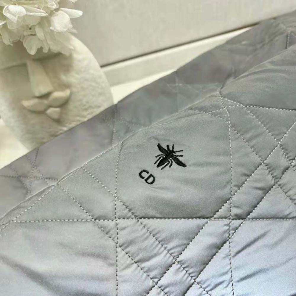 Dior Women Macrocannage Peacoat Gray Quilted Reflective Technical Taffeta - image 9