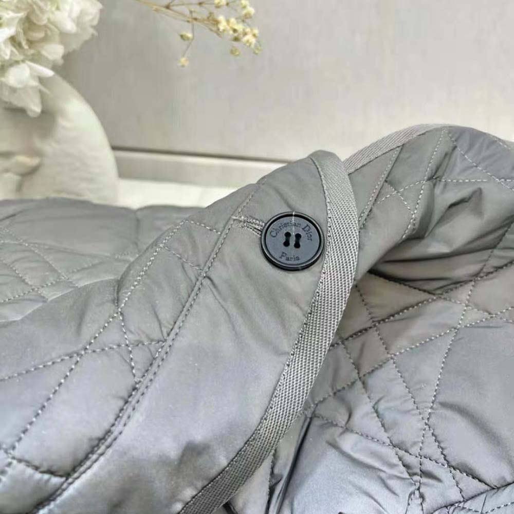 Dior Women Macrocannage Peacoat Gray Quilted Reflective Technical Taffeta - image 10