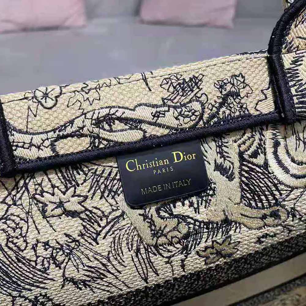 Dior Women Medium Dior Book Tote Brown Toile de Jouy Embroidery - image 9